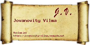 Jovanovity Vilma névjegykártya